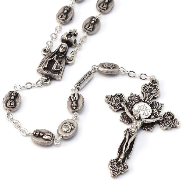 FATIMA CROWN OF ROSES SILVER ROSARY