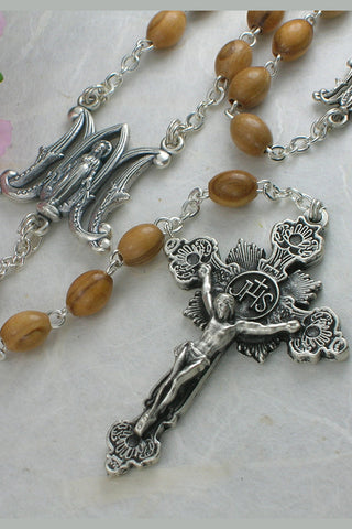 ANNUNCIATION ROSARY, WOOD & SILVER