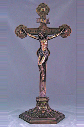 Standing Ornate Bronze Crucifix