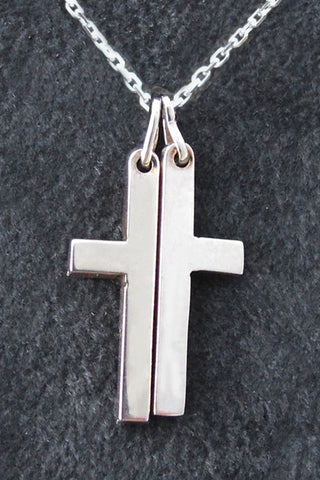2 piece Cross Sterling Silver Necklace