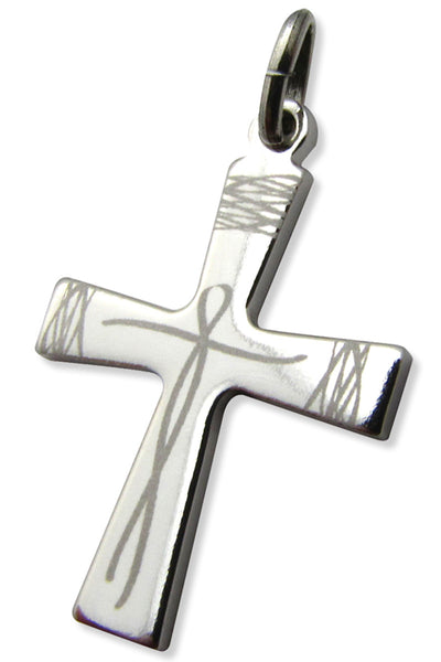 The Thread Lines Crucifix or " Christ Fil Liens " in Sterling Silver