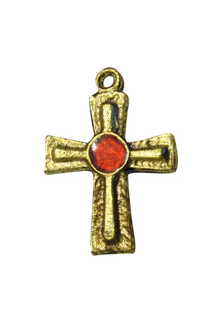 Bronze Cross with Enamel Center