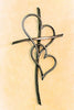 Double Heart Cross Clear - Comes in 3 Sizes
