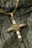 Elegant Crystal Cross Gold Necklace