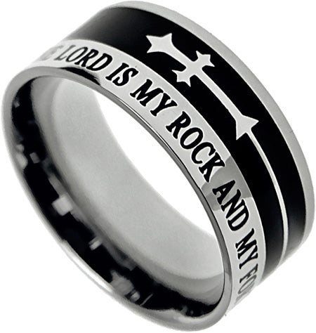 A-Cross Ring "The Lord Is My Rock"