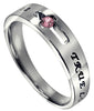 Purity Solitaire Ring with Pink Sapphire CZ-October Birthstone