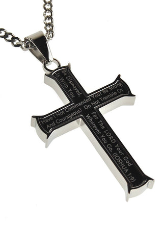 Black Courage Iron Cross Joshua 1:9