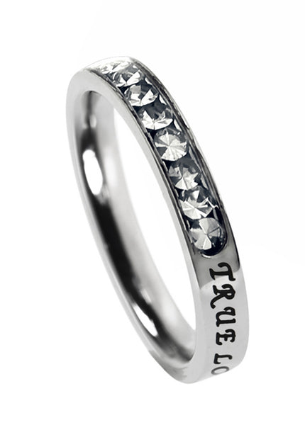 Princess Birthstone Ring April-Diamond "True Love Waits"