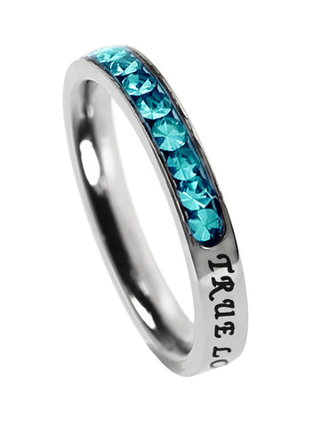 Princess Birthstone Ring December-Turquoise "True Love Waits"