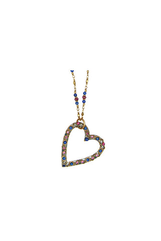 Florence Open Heart Gemstone Necklace