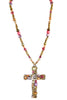 Colored Freshwater Pearl Cross Necklace