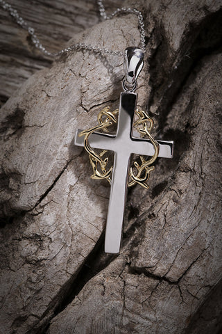 Crown of Thorns~No Greater Love Cross Pendant
