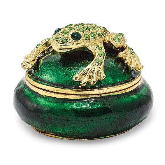 Bejeweled SPECKLES Frog Box Trinket Box