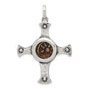 Antiqued Sterling Silver Widow's Mite Coin Cross Pendant