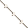 Stainless Steel Crosses On Twisted Wire 7.5in W/Ext Bracelet