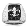 Sterling Silver and Rhodium-Plated Black CZ Brilliant Embers Men's Ring
