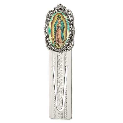 Silver-Tone Our Lady Of Guadalupe Decal Bookmark