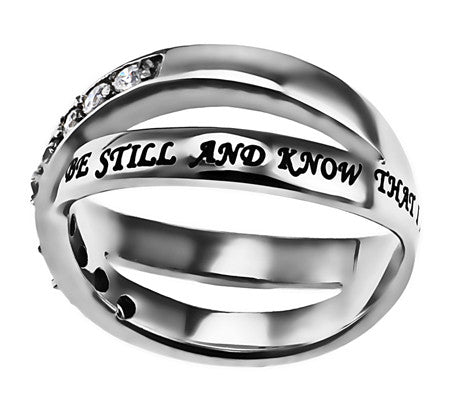 Radiance CZ Wrap Scripture Ring-Be Still