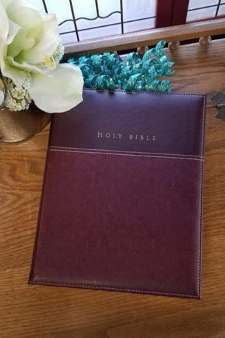 Family Holy Bible Keepsake Edition Large Print-Burgundy-NIV