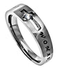 CZ Solitaire Scripture Band-Woman of God