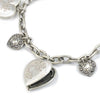 Heart Locket Charm Bracelet-Silver or Bronze