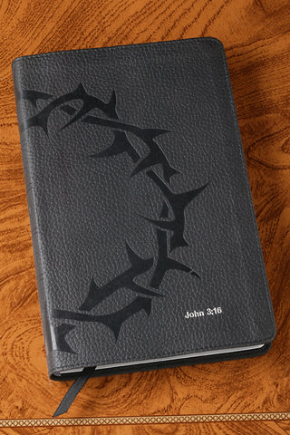 ESV Compact Charcoal Crown of Thorns Bible-8pt font