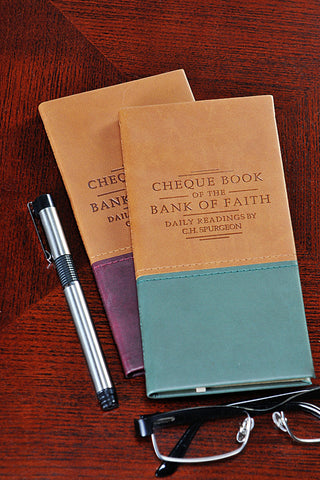 Spurgeon's Cheque Book of the Bank of Faith Devotional-Green (right on image)