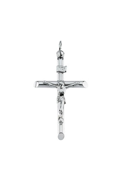 Sterling Silver Nail Edge Crucifix Necklace