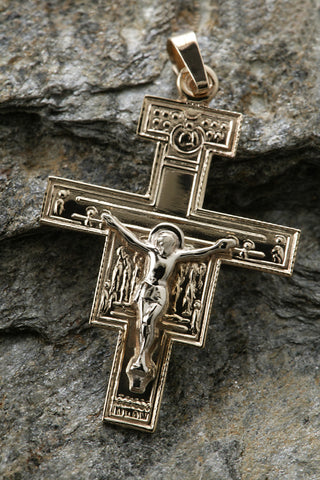 14K San Damiano Crucifix Pendant