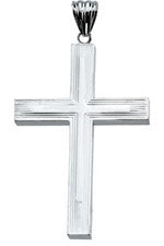 Large Hollow Back Sterling Silver Cross 51 mm or 57 mm