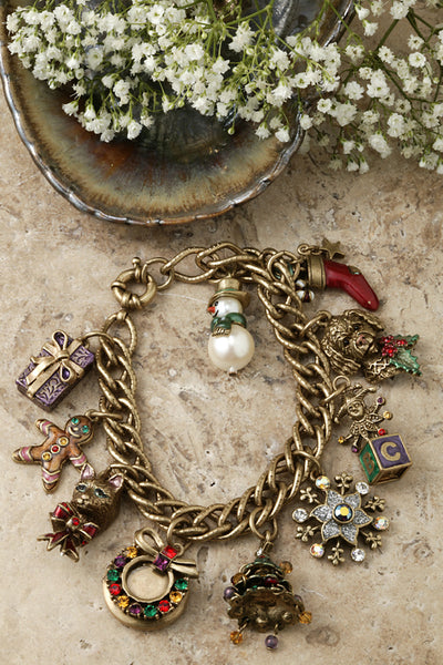 Bronze Christmas Charm Bracelet