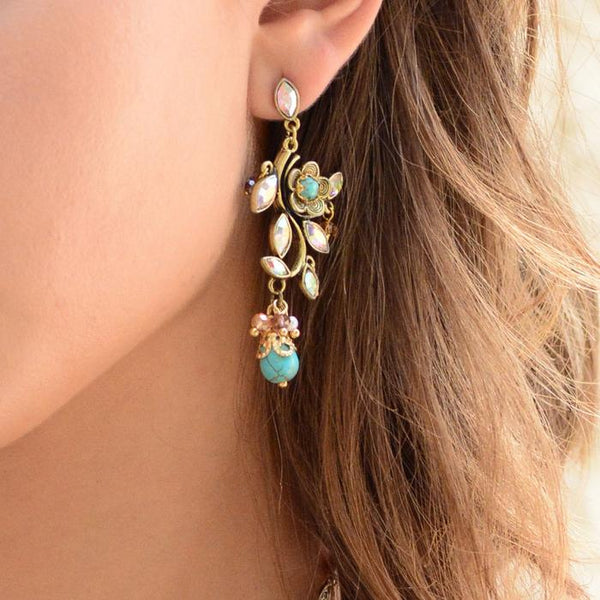 Turquoise D'Vine Pierced Earrings