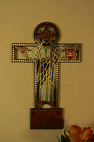 Bronze John 3:16 Jesus Wall Cross