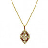 Cross Locket-14K Gold-Dipped Crystal with Red Enamel Necklace