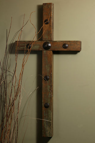 4 ft Rustic Clavo Old Door Cross