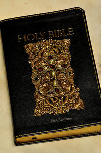 NAB Catholic Holy Bible Black  Leather with Ruby Crystal
