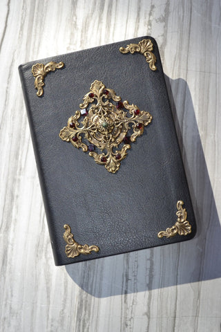 NLT Jeweled Garnet Cross Compact Bible