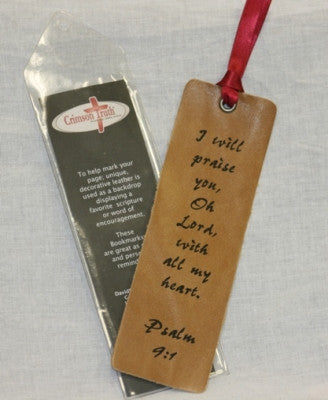 Leather Scripture Bookmarks Psalm 9:1