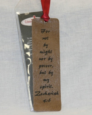 Leather Scripture Bookmarks Zechariah 4:6