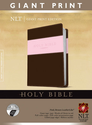 NLT Holy Bible, Giant Print TuTone- Pink/Brown Indexed