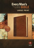 NLT Every Man's Bible, Large Print, TuTone Brown Indexed