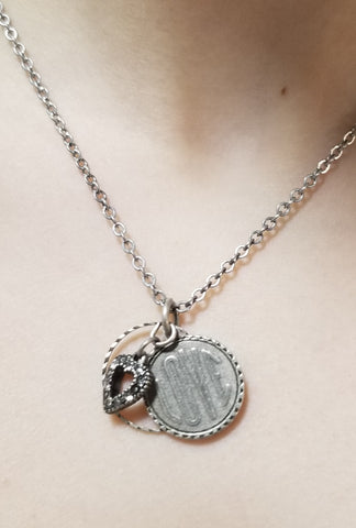 Love Coin Pendant Necklace Choice of Bronze or Silver