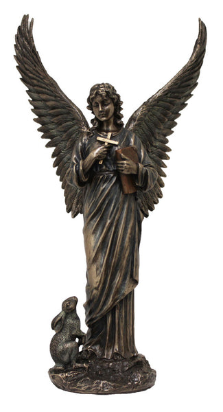 Angel with Cross & Book Statue 11"