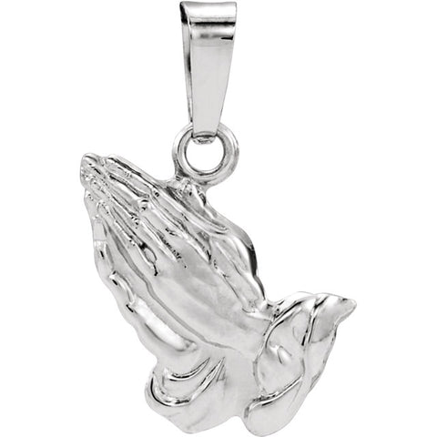 Sterling Silver Praying Hands Charm Pendant
