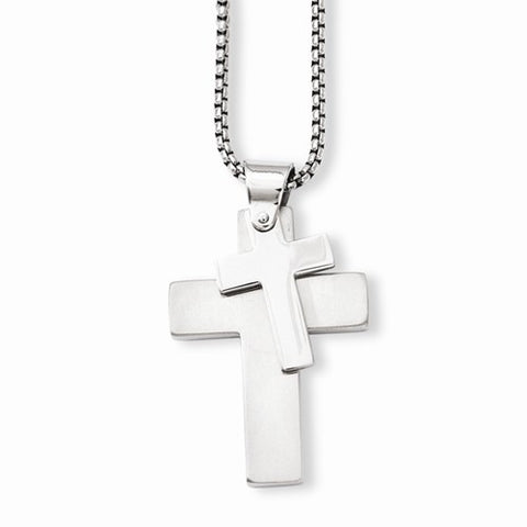 Stainless Steel Polished Crosses Pendant Necklace