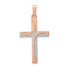 14k Rose Gold Rhodium Cross Pendent